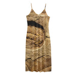 Trilobite Fossil Print Jersey Midi Cami Dress