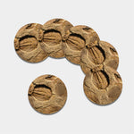 Trilobite Fossil Print Leather Coaster Set