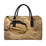 Trilobite Fossil Print Leather Duffle Bag
