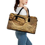Trilobite Fossil Print Leather Duffle Bag