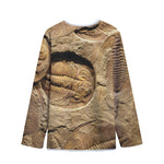 Trilobite Fossil Print Long Sleeve Short Coat