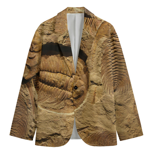 Trilobite Fossil Print Men's Cotton Blazer