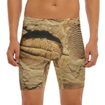 Trilobite Fossil Print Men's Long Boxer Briefs