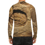 Trilobite Fossil Print Men's Long Sleeve Rash Guard
