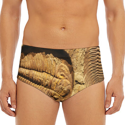 Trilobite Fossil Print Men's Triangle Swim Briefs