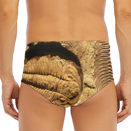 Trilobite Fossil Print Men's Triangle Swim Briefs