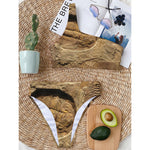 Trilobite Fossil Print One Shoulder Bikini Top