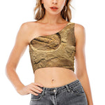 Trilobite Fossil Print One Shoulder Crop Top