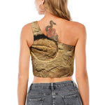 Trilobite Fossil Print One Shoulder Crop Top