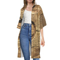 Trilobite Fossil Print Open Front Beach Cover Up
