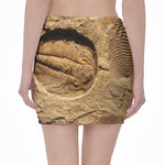 Trilobite Fossil Print Pencil Mini Skirt