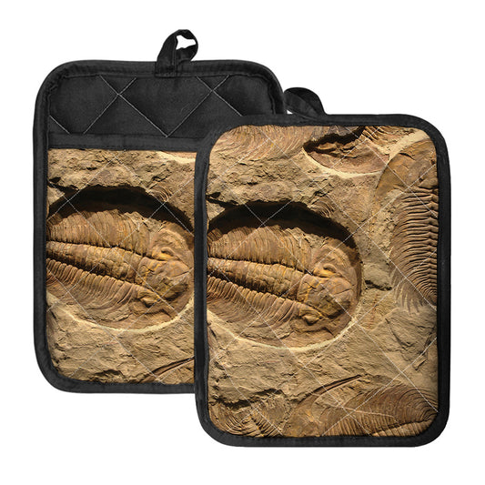 Trilobite Fossil Print Pot Holders With Pocket
