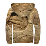Trilobite Fossil Print Sherpa Lined Zip Up Hoodie
