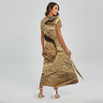 Trilobite Fossil Print Short Sleeve Maxi Dress