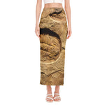 Trilobite Fossil Print Side Slit Maxi Skirt