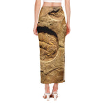 Trilobite Fossil Print Side Slit Maxi Skirt