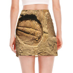 Trilobite Fossil Print Side Slit Mini Skirt