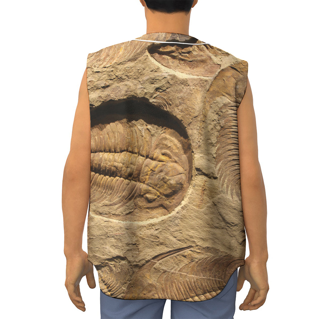 Trilobite Fossil Print Sleeveless Baseball Jersey