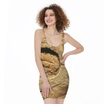 Trilobite Fossil Print Sleeveless Bodycon Dress