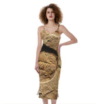 Trilobite Fossil Print Slim Fit Midi Cami Dress