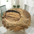 Trilobite Fossil Print Waterproof Round Tablecloth