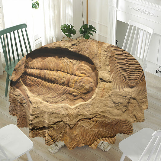 Trilobite Fossil Print Waterproof Round Tablecloth