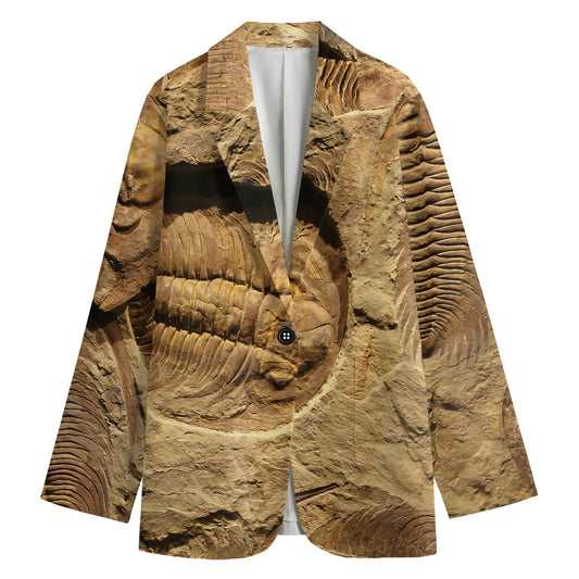 Trilobite Fossil Print Women's Cotton Blazer