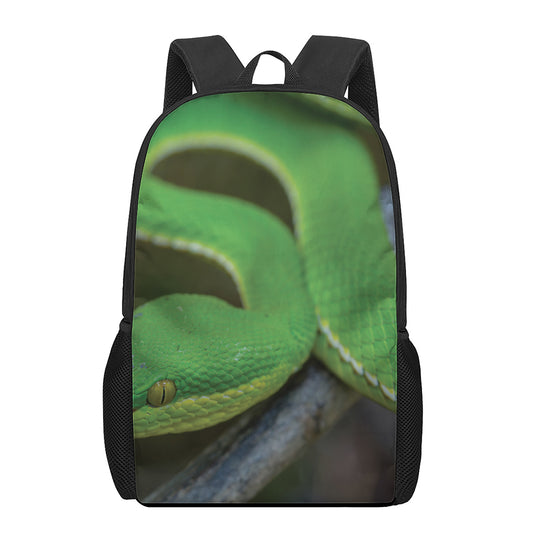 Trimeresurus Albolabris Snake Print 17 Inch Backpack