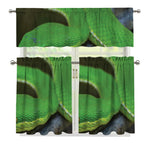 Trimeresurus Albolabris Snake Print 3 Piece Kitchen Curtains