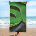 Trimeresurus Albolabris Snake Print Beach Towel