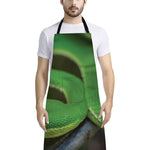 Trimeresurus Albolabris Snake Print Bib Apron With Pocket