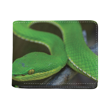 Trimeresurus Albolabris Snake Print Bifold Wallet