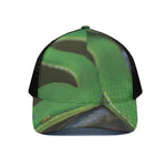 Trimeresurus Albolabris Snake Print Black Mesh Trucker Cap