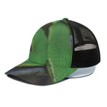 Trimeresurus Albolabris Snake Print Black Mesh Trucker Cap