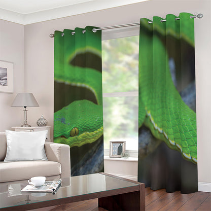 Trimeresurus Albolabris Snake Print Blackout Grommet Curtains