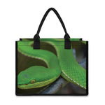 Trimeresurus Albolabris Snake Print Canvas Tote Bag