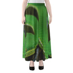 Trimeresurus Albolabris Snake Print Chiffon Maxi Skirt