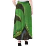 Trimeresurus Albolabris Snake Print Chiffon Maxi Skirt