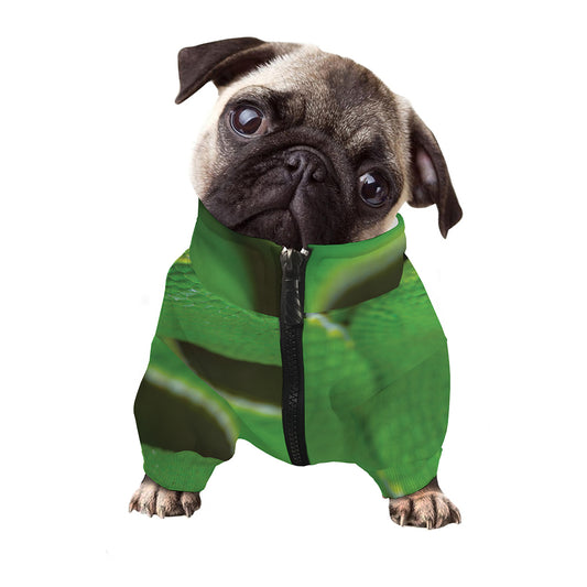 Trimeresurus Albolabris Snake Print Dog Zip Up Jacket