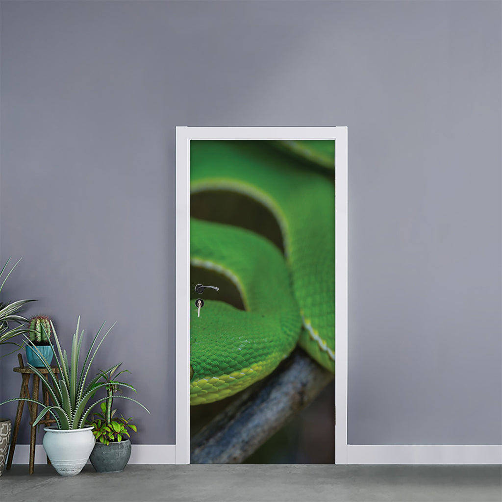 Trimeresurus Albolabris Snake Print Door Sticker