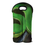 Trimeresurus Albolabris Snake Print Double Neoprene Wine Tote