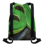 Trimeresurus Albolabris Snake Print Drawstring Backpack
