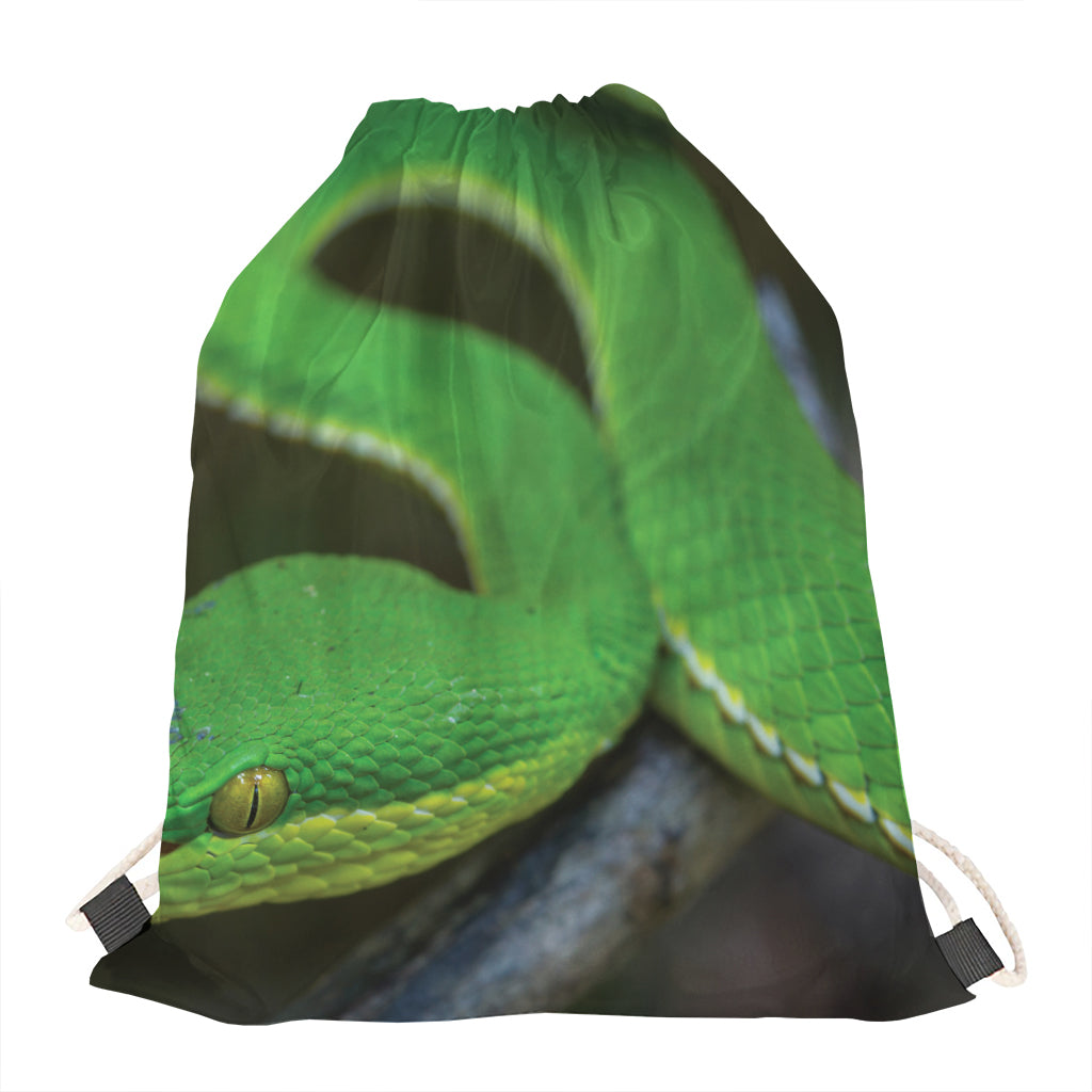 Trimeresurus Albolabris Snake Print Drawstring Bag