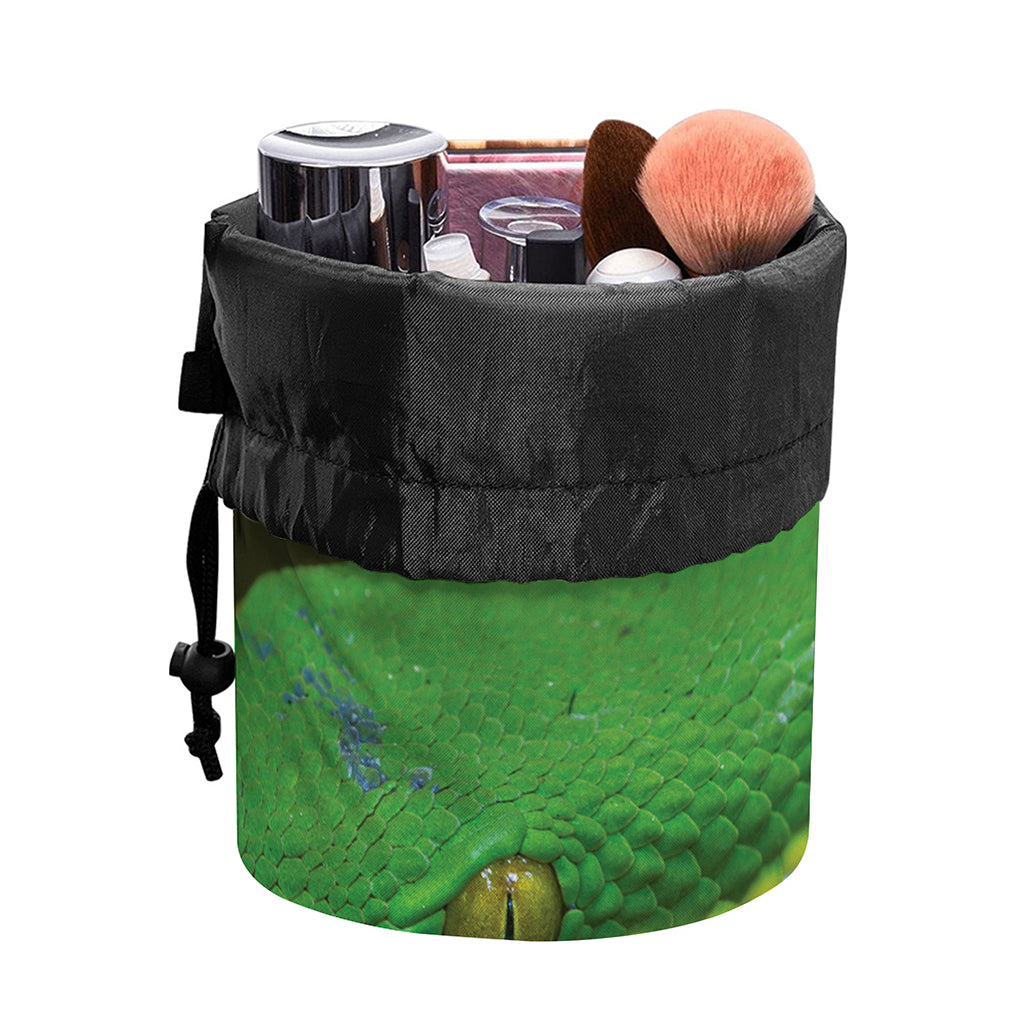 Trimeresurus Albolabris Snake Print Drawstring Makeup Bag