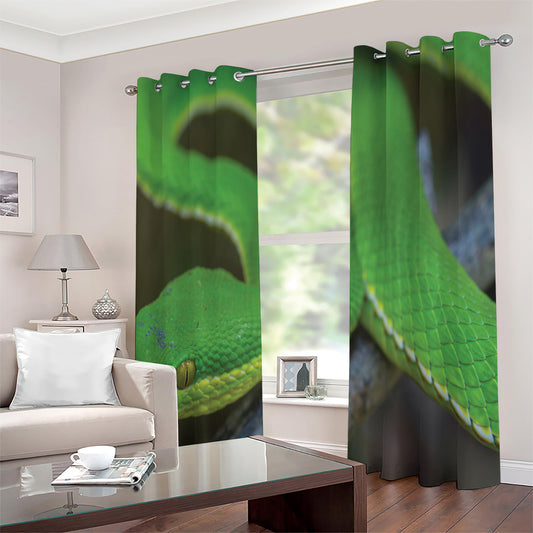 Trimeresurus Albolabris Snake Print Extra Wide Grommet Curtains