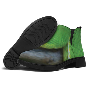 Trimeresurus Albolabris Snake Print Flat Ankle Boots