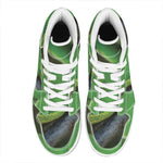Trimeresurus Albolabris Snake Print High Top Leather Sneakers
