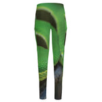 Trimeresurus Albolabris Snake Print High-Waisted Pocket Leggings