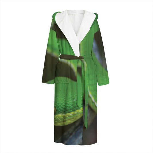 Trimeresurus Albolabris Snake Print Hooded Bathrobe