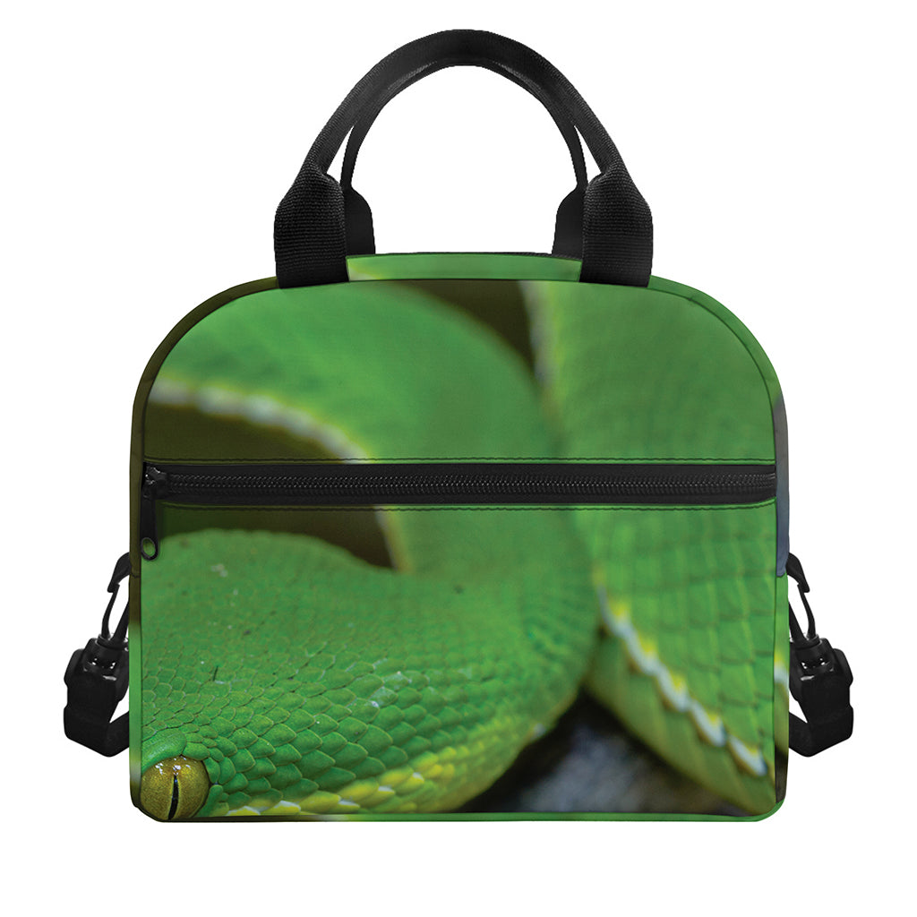 Trimeresurus Albolabris Snake Print Insulated Lunch Bag
